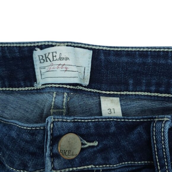 Buckle BKE Gabby Jeans Cropped Capri Size 31 High Rise Stretch Dark Wash Denim - Picture 3 of 12